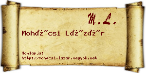 Mohácsi Lázár névjegykártya